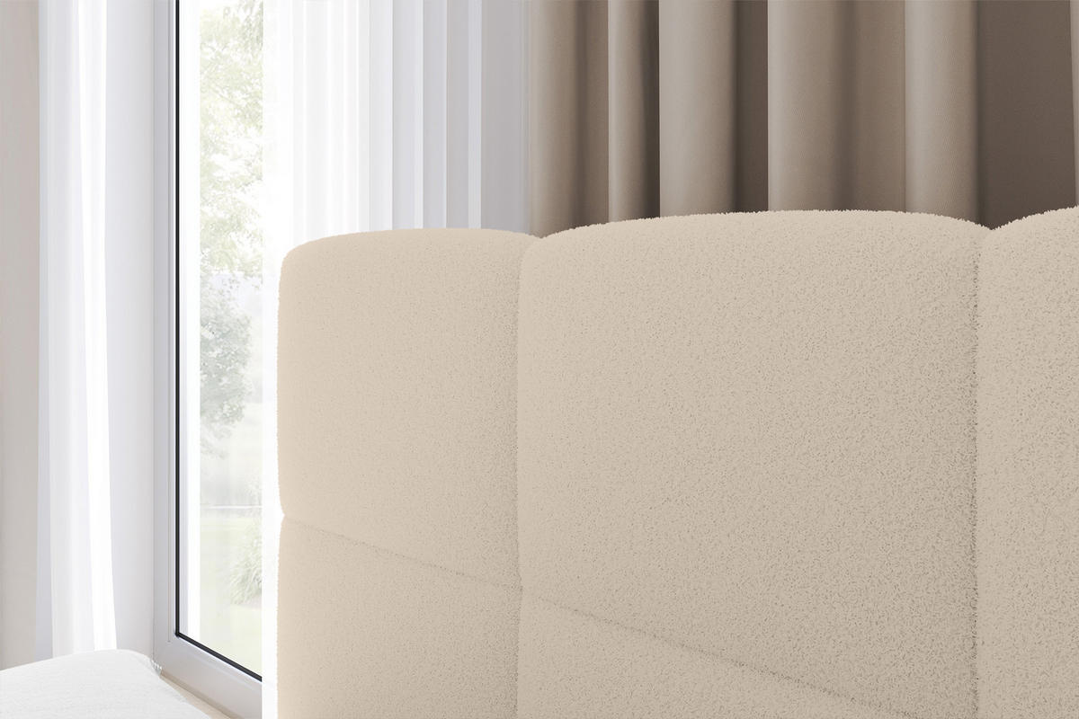 EINZELBETT Jugendbett mit Bettkasten Rechts, ohne Matratze - LIVY 80x200 Dunkelbeige - Mokka, Holzwerkstoff/Textil (80/200cm) - ALTDECOR