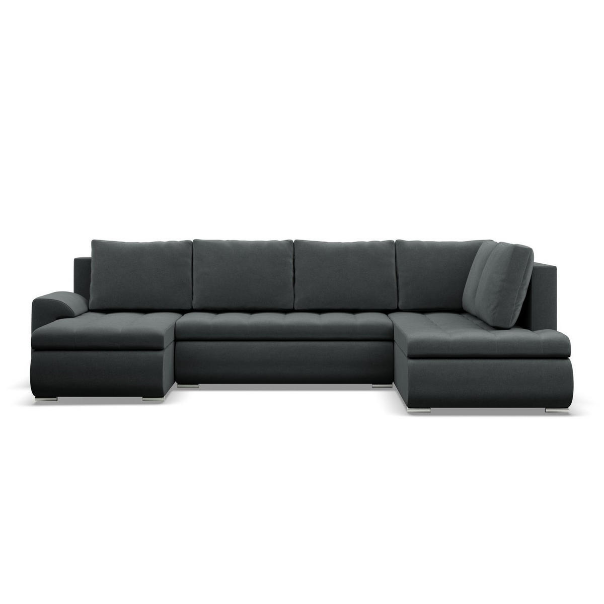 U-SOFA MIT SCHLAFFUNKTION FORESTA, Dunkelgrau - Dunkelgrau, Textil (300/89/200cm)
