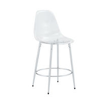 BARHOCKER 2er-Set 66 cm transparent Silber - Silberfarben, Metall (48.5/102/48.5cm) - Meubliv