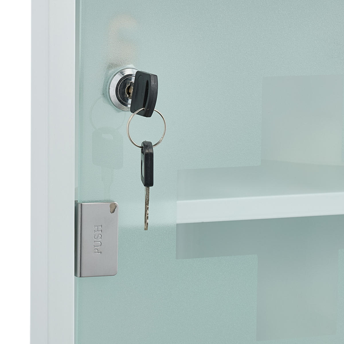 MEDIZINSCHRANK - Weiß, Glas/Metall (30/30/17.5cm) - Relaxdays