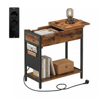 BOČNÝ stolík - viacfarebná, kov/kompozitné drevo (31.5/30/60cm) - Relaxdays