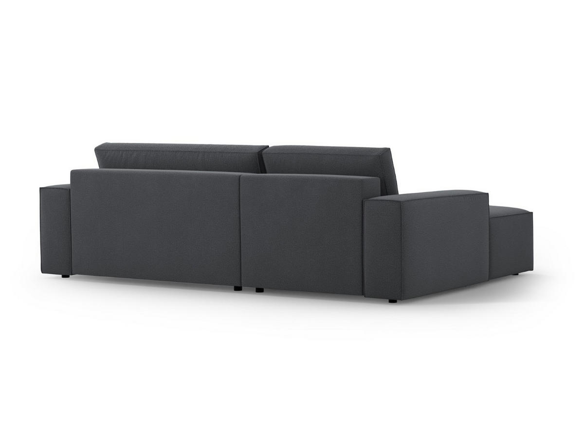 AUSKLAPPBARES-ECKSOFA links mit Container Jodie aus strukturiertem Stoff dunkelgrau 3 Sitzplätze - Dunkelgrau, Textil (246/151cm) - Micadoni