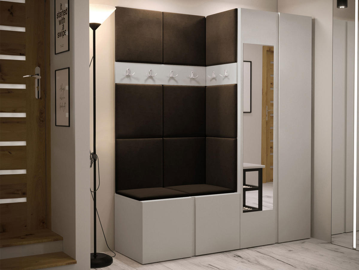 GARDEROBEN-SET Orion XII - Kaschmir/Braun, Holzwerkstoff/Kunststoff (158/186/46cm) - MIRJAN24