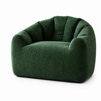SITZSACK Rundform Grün Flannelette - Grün, Kunststoff (99/64.7/86.3cm) - Beauniv