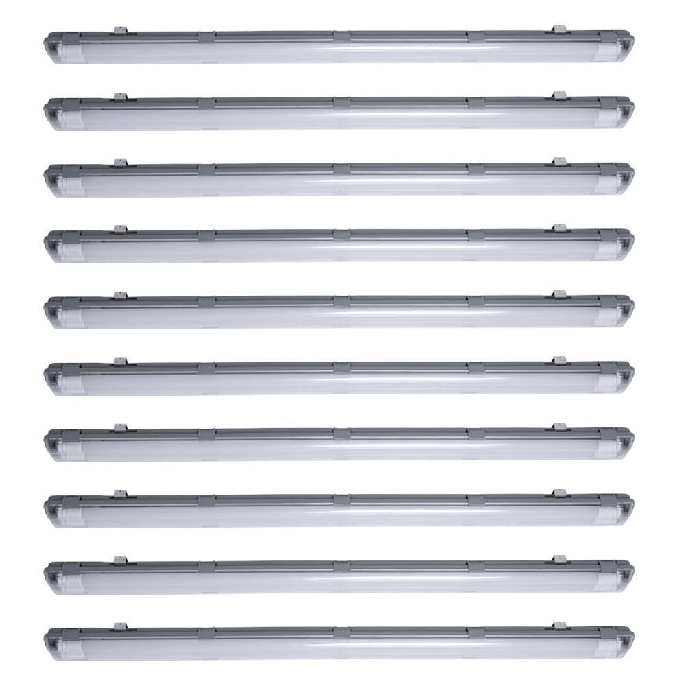 LED DECKENLEUCHTE Weiß 10er Set L 156 cm - Weiß, Kunststoff (156/11.2/6.3cm)