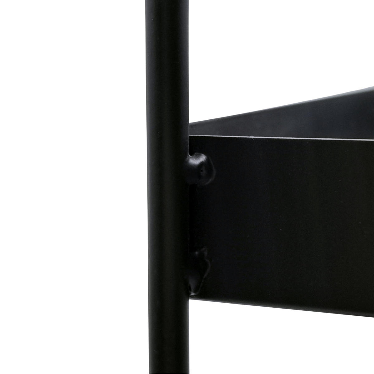 POLICA na koreniny - čierna, kov (26/44/18cm) - Relaxdays