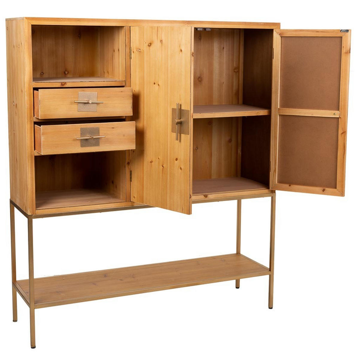 HIGHBOARD aus Holz und Metall, 120x38x140 cm braun - Braun, Holz (120/139.5/37.5cm) - Wanderlust