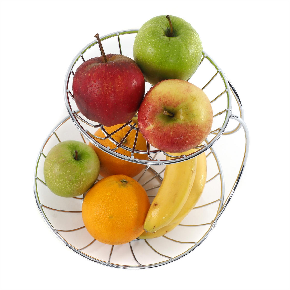 OBST-ETAGERE Stage Metall, zweistöckig silberfarben - Silberfarben, Metall (24cm) - DESIGN DELIGHTS