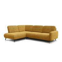 ECKSOFA FEBE 5-Sitzer links, dunkelgelb - Gelb/Schwarz, Holz/Textil (271/190cm) - Courtois Laville