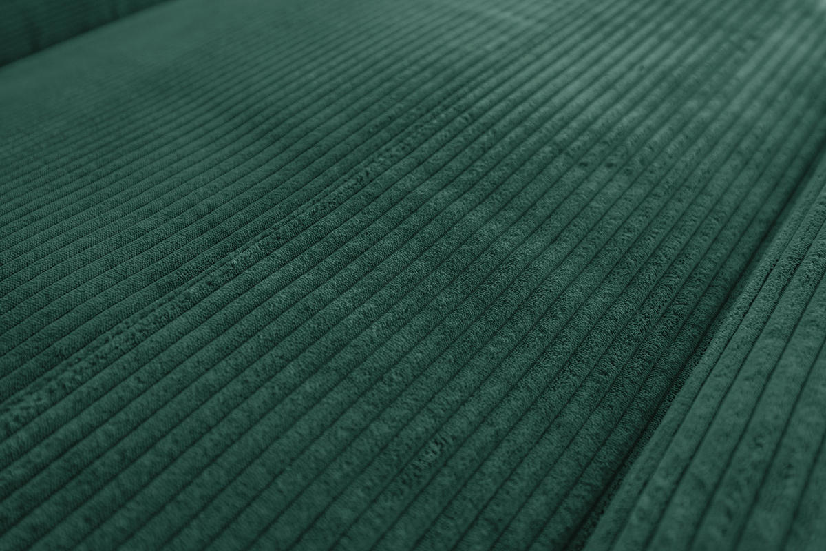 ECKSOFA LAISKA Smaragdgrün Cord - Smaragdgrün/Schwarz, Textil/Metall (282/177cm) - KAWOLA