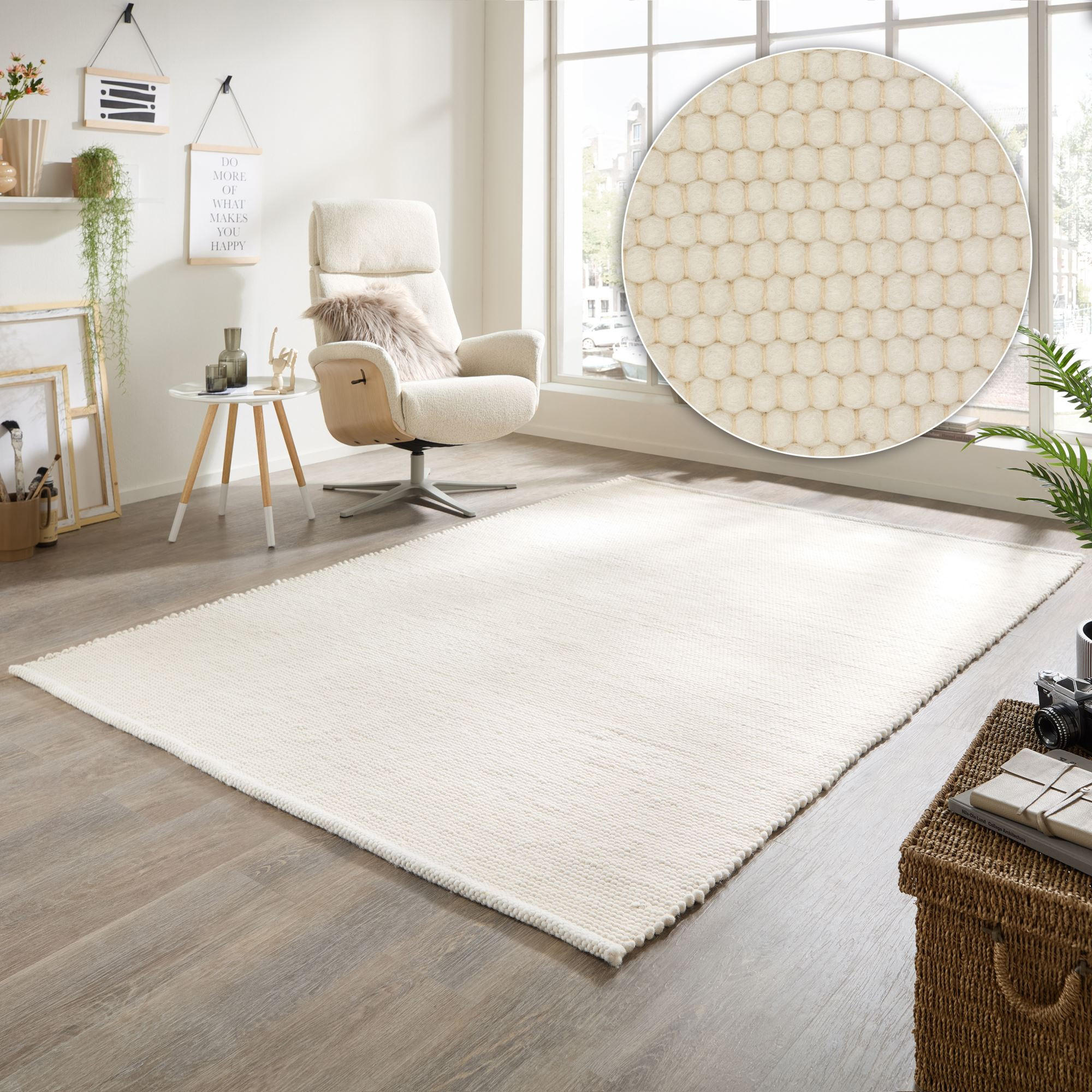 HANDWEBTEPPICH Atlas 40x60 cm - Weiß, Textil (40/60cm) - Rug and Roll