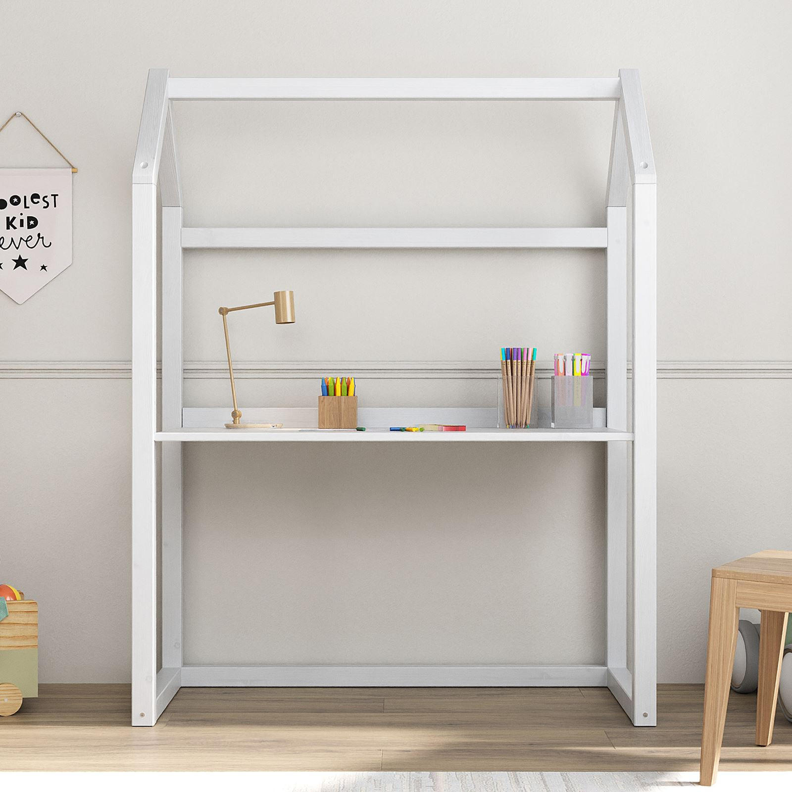 KINDERSCHREIBTISCH TINA - Weiß, Holz (101/130/49cm) - IDIMEX