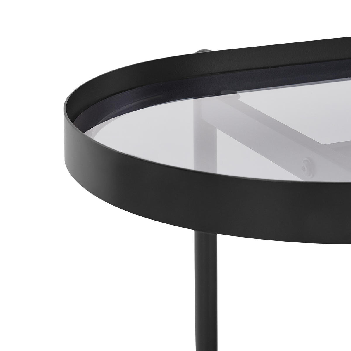 KONSOLENTISCH Schwarz/Heller Holzfarbton Reno - Hellbraun/Schwarz, Metall (42/120/76cm) - Beliani