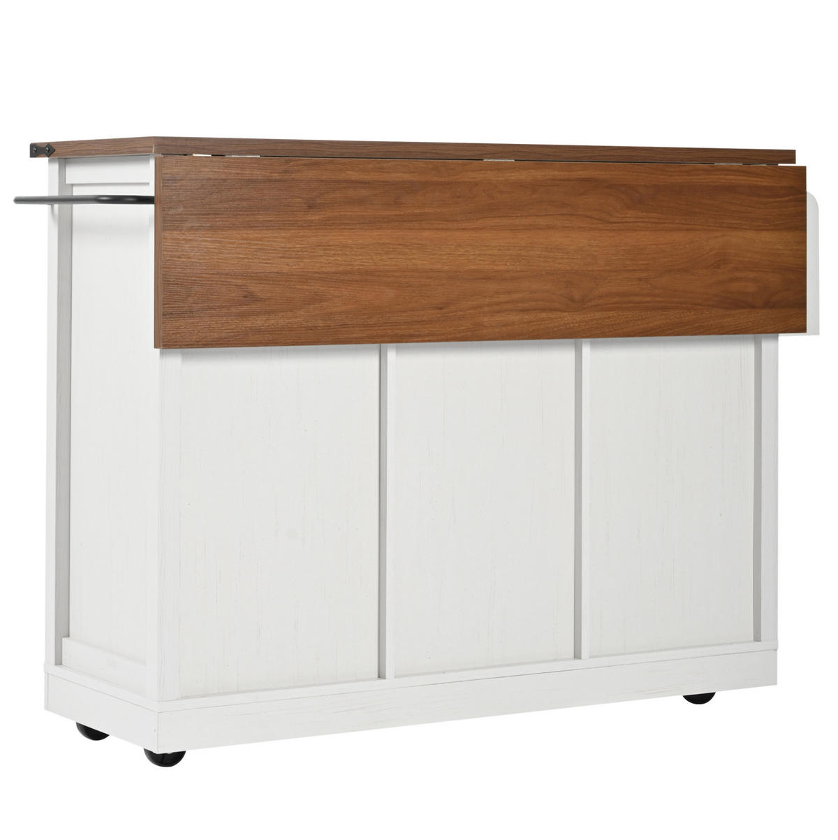 KÜCHENINSEL 140/45/94 cm beige mit klappbarer Tischplatte - Weiß, Holzwerkstoff (140/94/73cm) - OKWISH