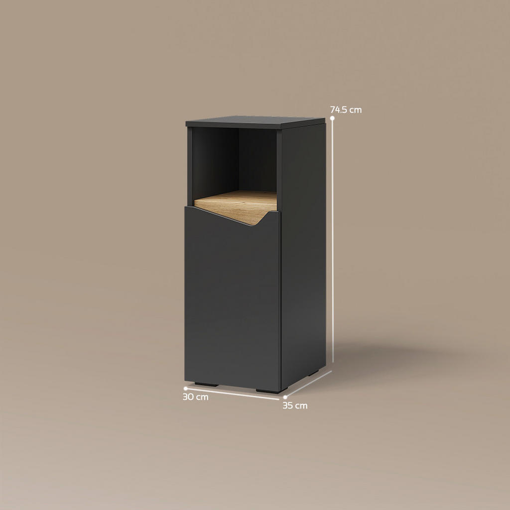 Thumbnail - Livinity® Midischrank, Anthrazit, Anthrazit, Holzwerkstoff, 3 Fächer, Rechteckig, 30x74.5x35 cm, Badezimmer, Badezimmers...