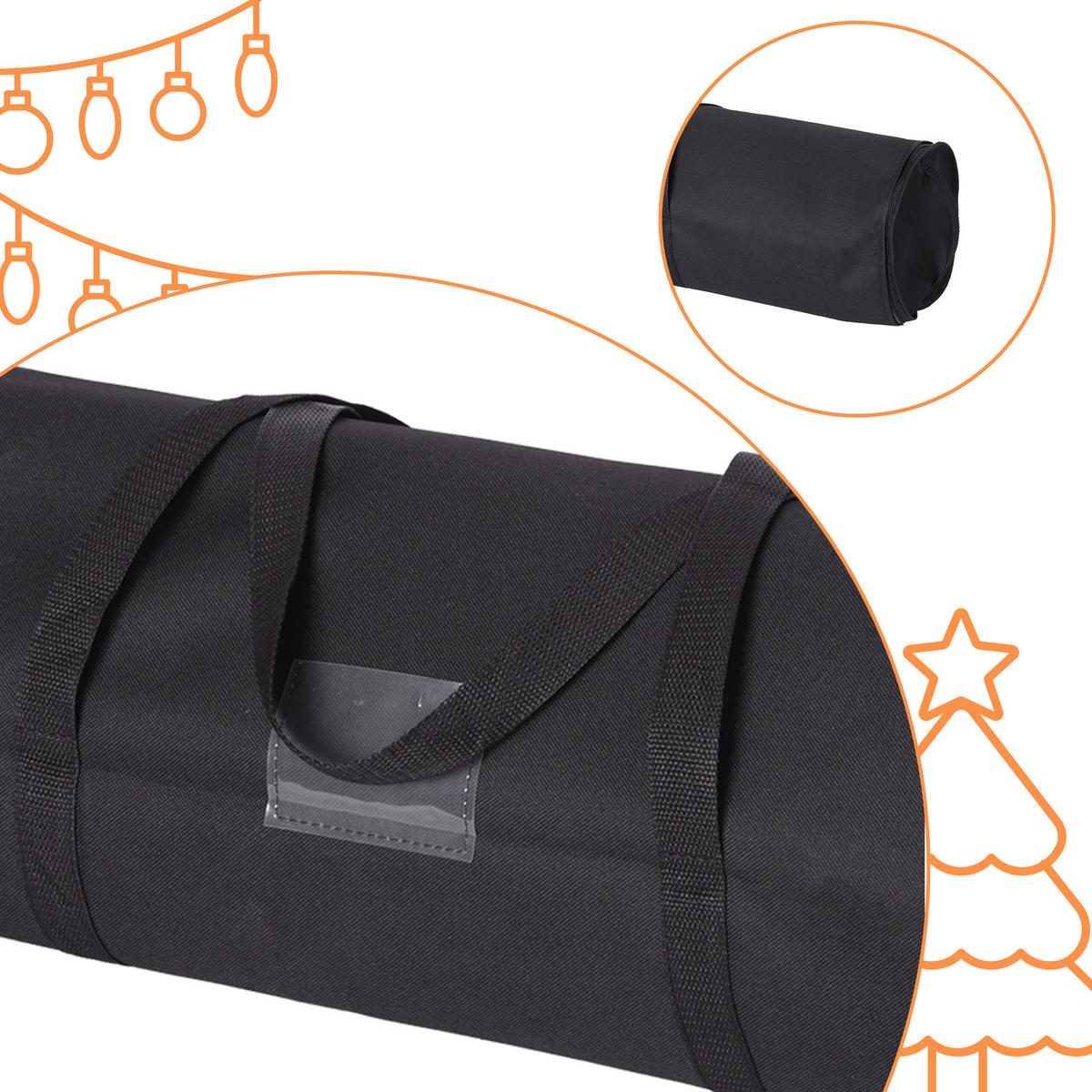 2XGESCHENKPAPIER-AUFBEWAHRUNG - Schwarz, Kunststoff/Textil (22/79/22cm) - Relaxdays