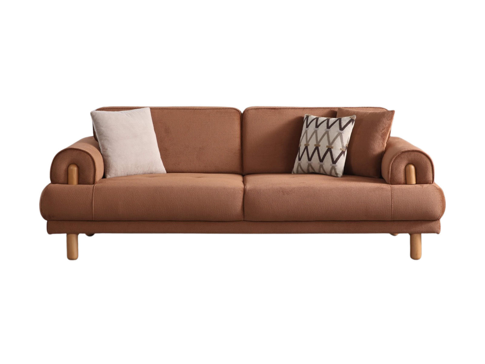 SOFA Selva 3-Sitzer Beige - Beige, Holz/Textil (245/85/85cm)