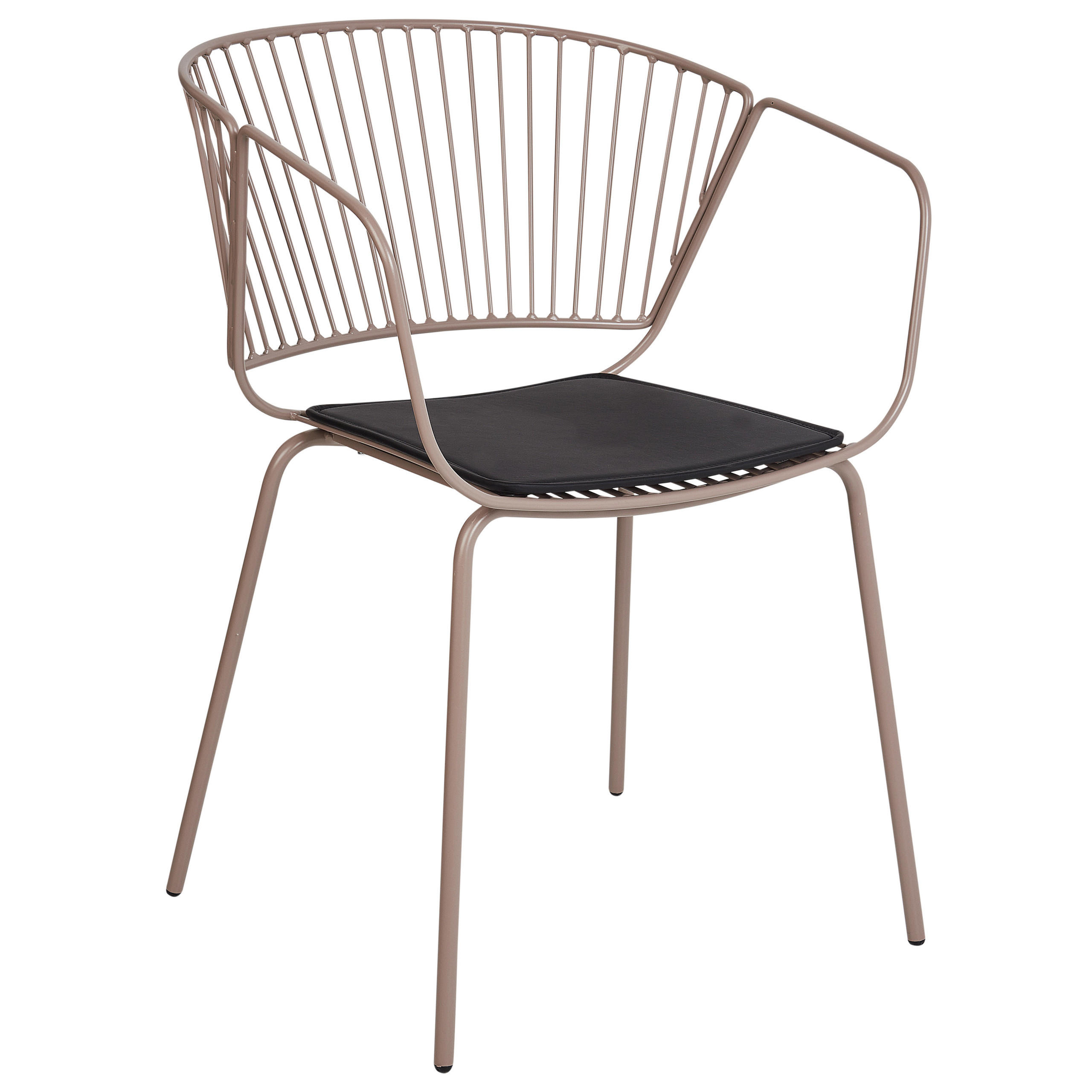 METALLSTUHL 2er-Set Beige Rigby - Beige/Schwarz, Metall (54/77/49cm) - Beliani