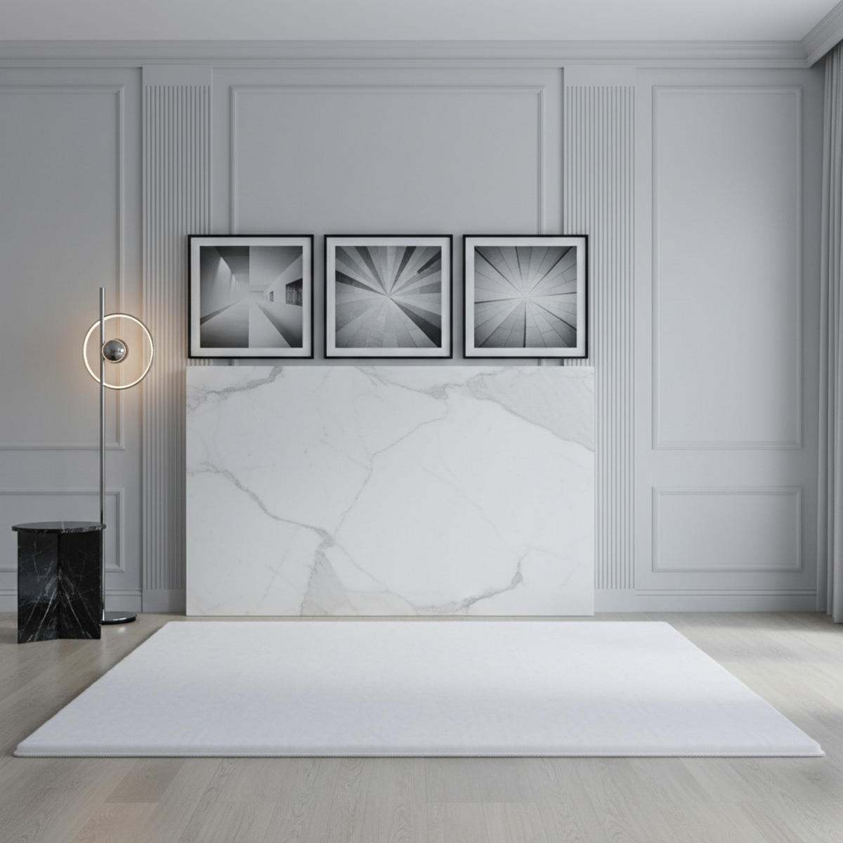 TEPPICH Kurzflor Uni Modern Waschbar Schlafzimmer Strapazierfähig Weiß 200x290 cm OEKO-TEX – NECKAR - Weiß, Textil (200/290cm) - KADIMA DESIGN