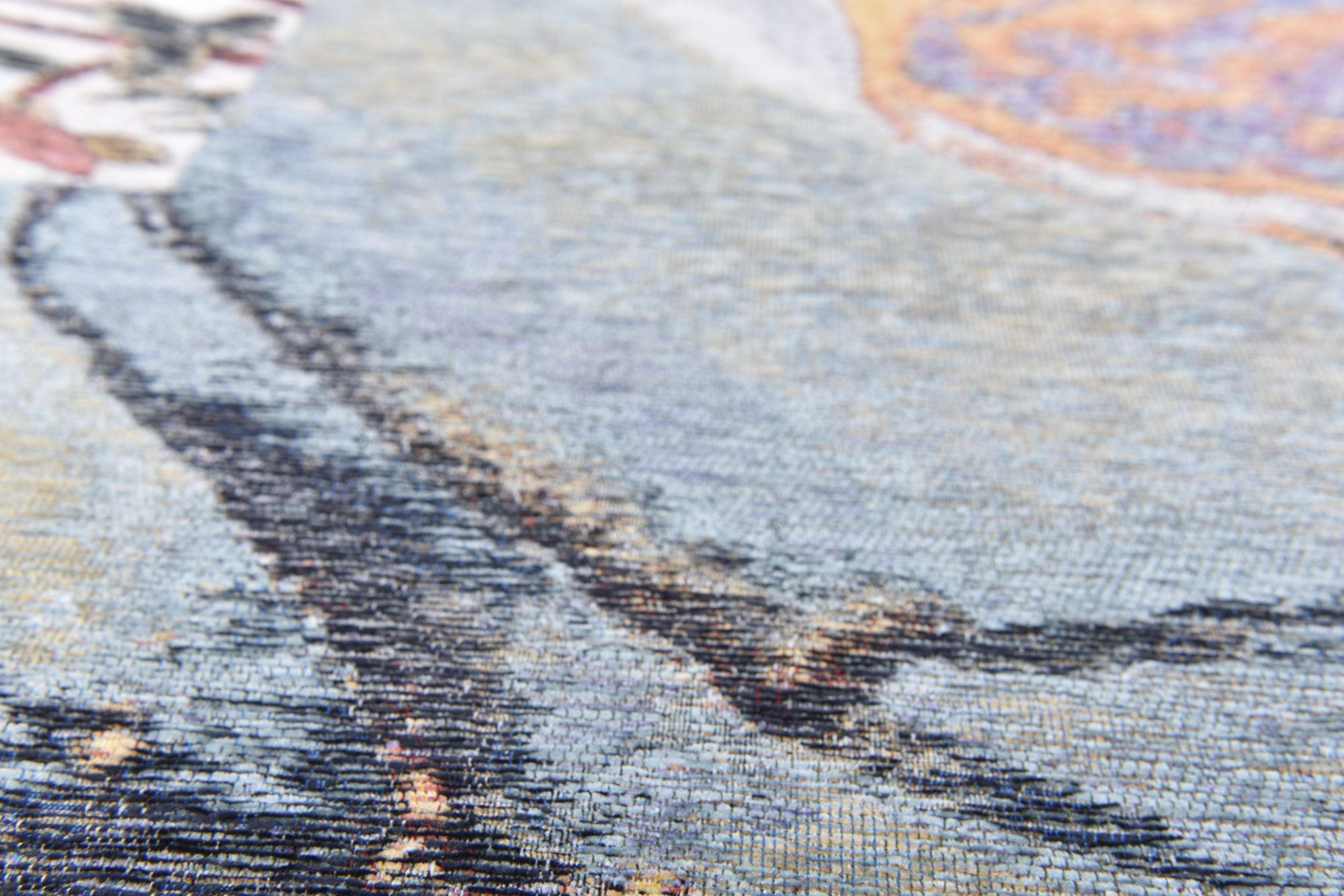 FLACHWEBETEPPICH Cosima 100x100 cm - Türkis, Textil (100/100cm) - Gino Falcone