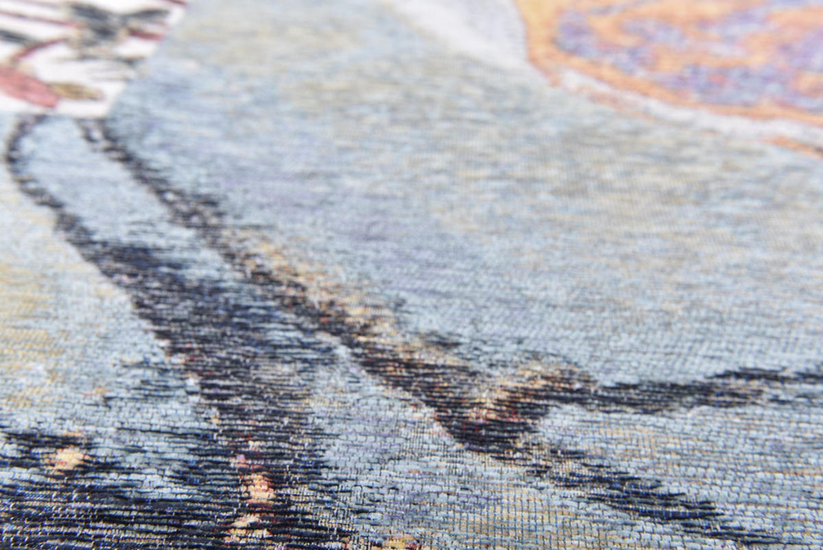 FLACHWEBETEPPICH Cosima 100x100 cm - Türkis, Textil (100/100cm) - Gino Falcone