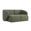 2-SITZER-SOFA Bouclé Stoff Grün - Schwarz/Olivgrün, Holzwerkstoff/Kunststoff (174/75/94cm) - Makamii