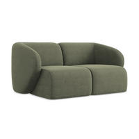 2-SITZER-SOFA Bouclé Stoff Grün - Schwarz/Olivgrün, Holzwerkstoff/Kunststoff (174/75/94cm) - Makamii