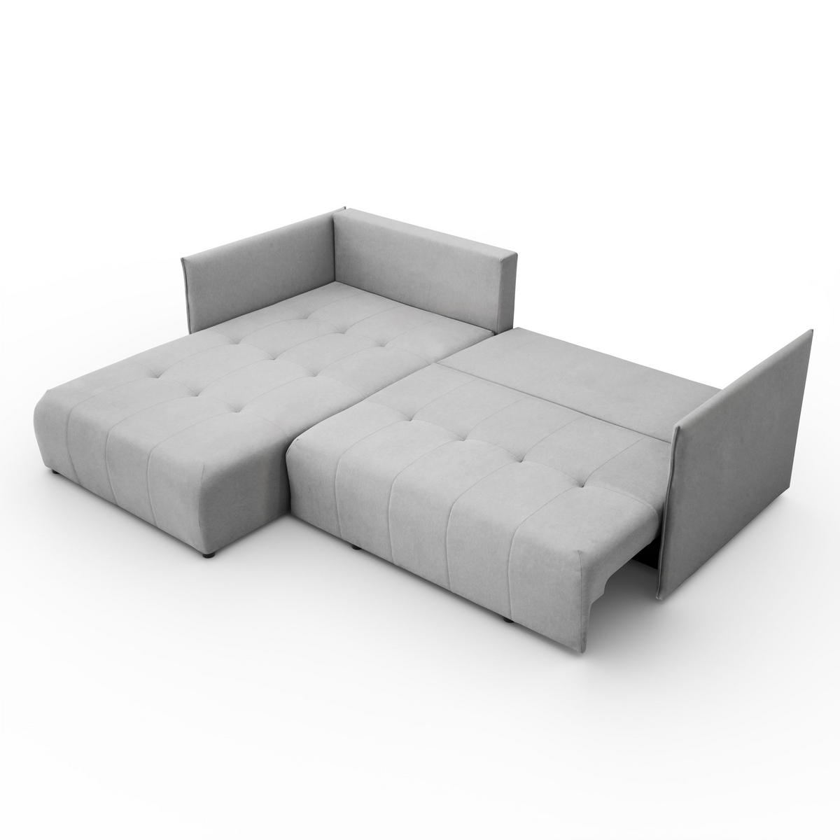 ECKSOFA L-Form Hannover stoff Castel Hellgrau Rechts - Hellgrau, Holz (246/188cm) - Kaiser Möbel