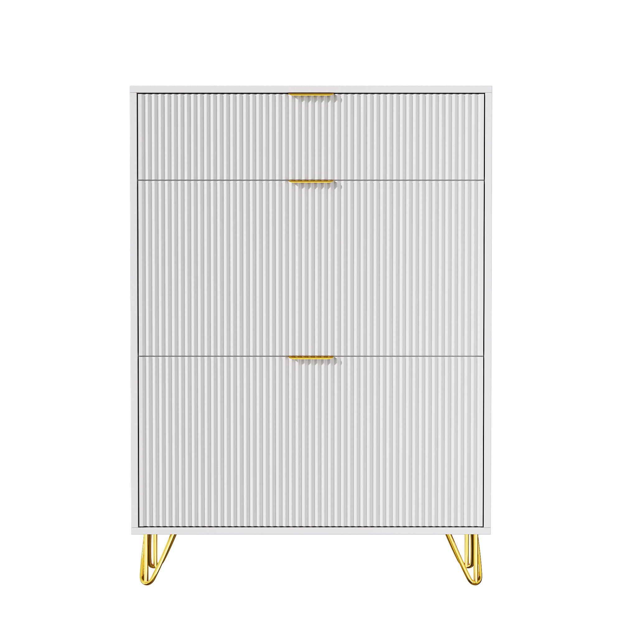 SCHUHSCHRANK 3 Klappen mit Stauraum, Schuhregal für Eingangsbereich - Weiß, Holz (80/118.5/24cm) - Joyfair