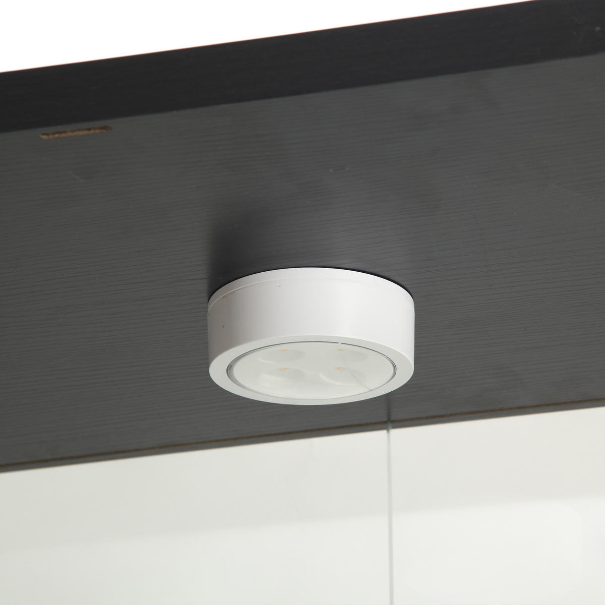 GLASVITRINE freistehend LED Glas Schrank schwarz modern - Schwarz, Holz (80.5/164/36.5cm) - LEBENLANG