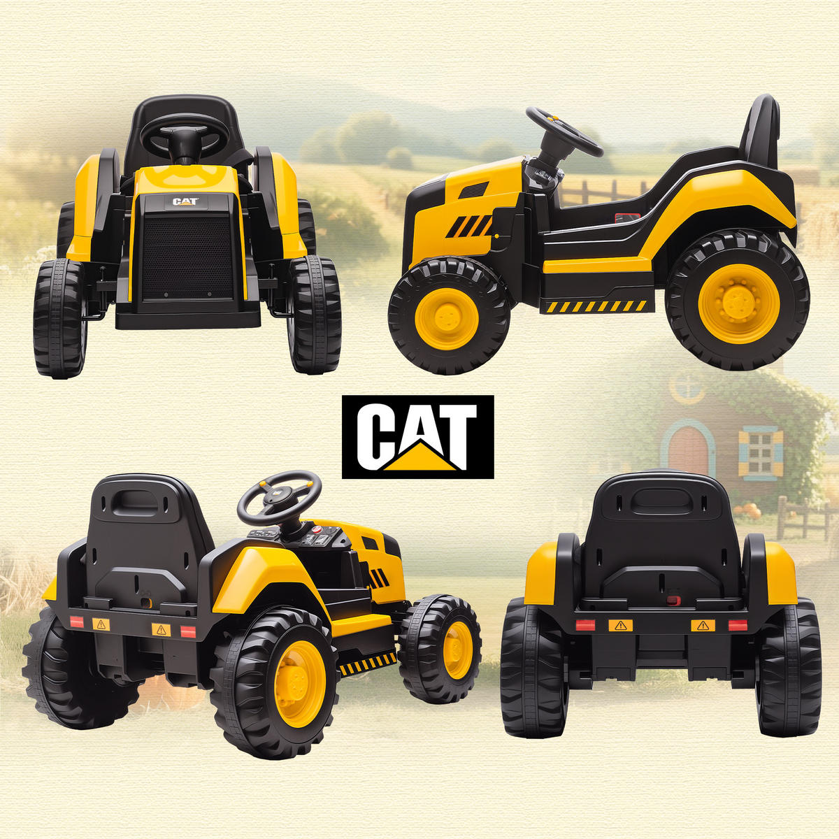 KINDER-BAUFAHRZEUG DE-06202 CAT lizenziert mit Fernbedienung und Bluetooth Gelb - Gelb, Kunststoff/Metall (100/63/56cm) - ComfortXL