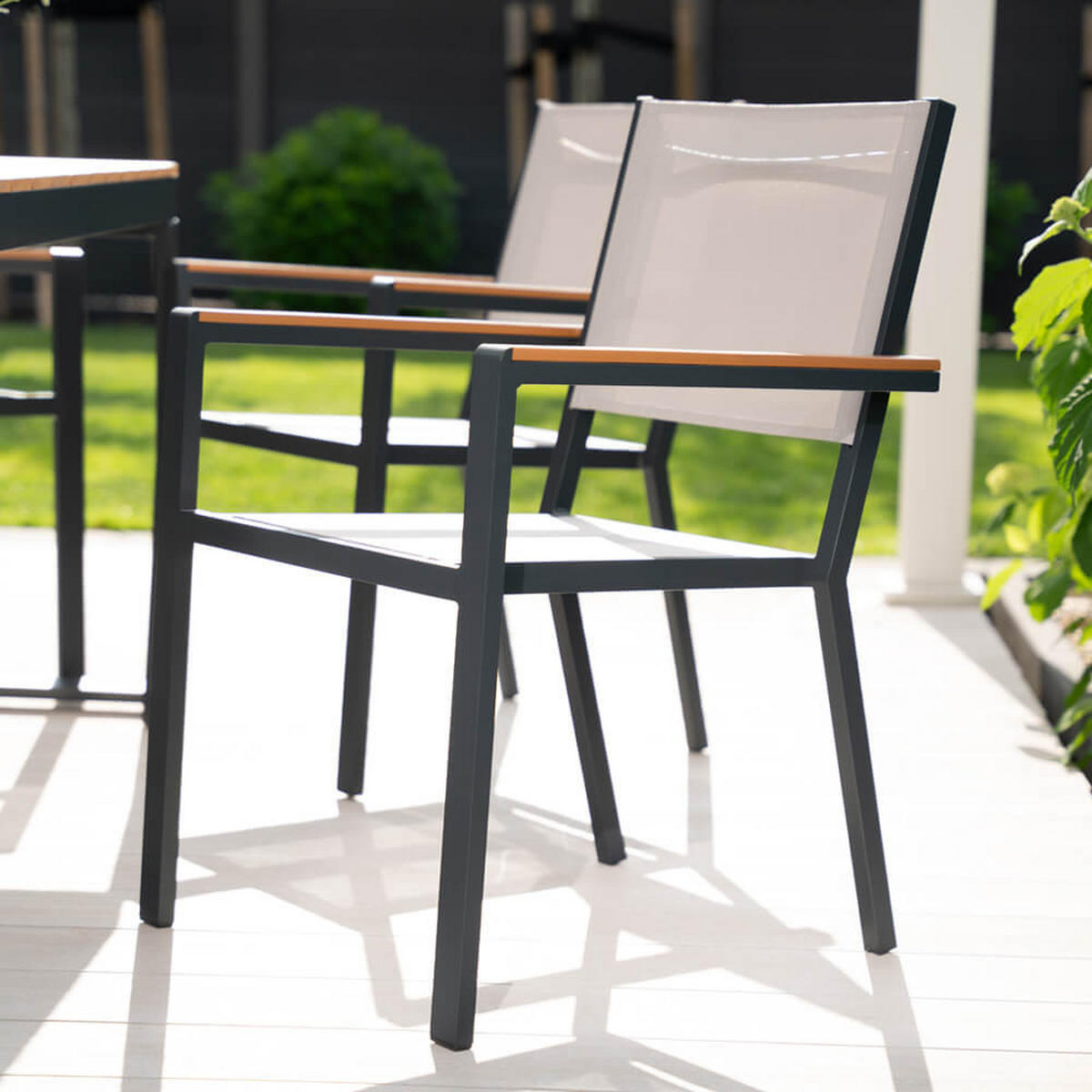 GARTENSTUHL SEDIA - Anthrazit, Kunststoff/Metall (56/85/63cm) - Home Deluxe