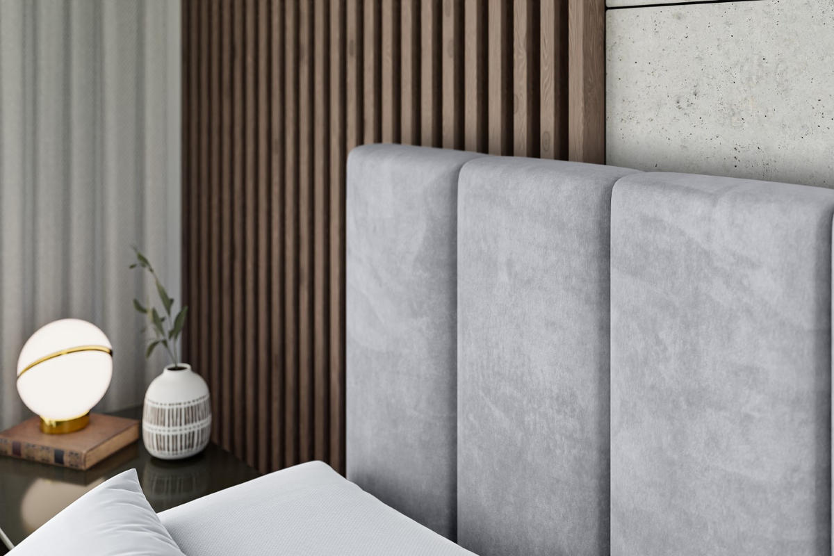 BOXSPRINGBETT BOXI1-Z KING - 160x200 - H3/H4 - Hellgrau - Hellgrau, Holzwerkstoff (160/200cm) - ALTDECOR
