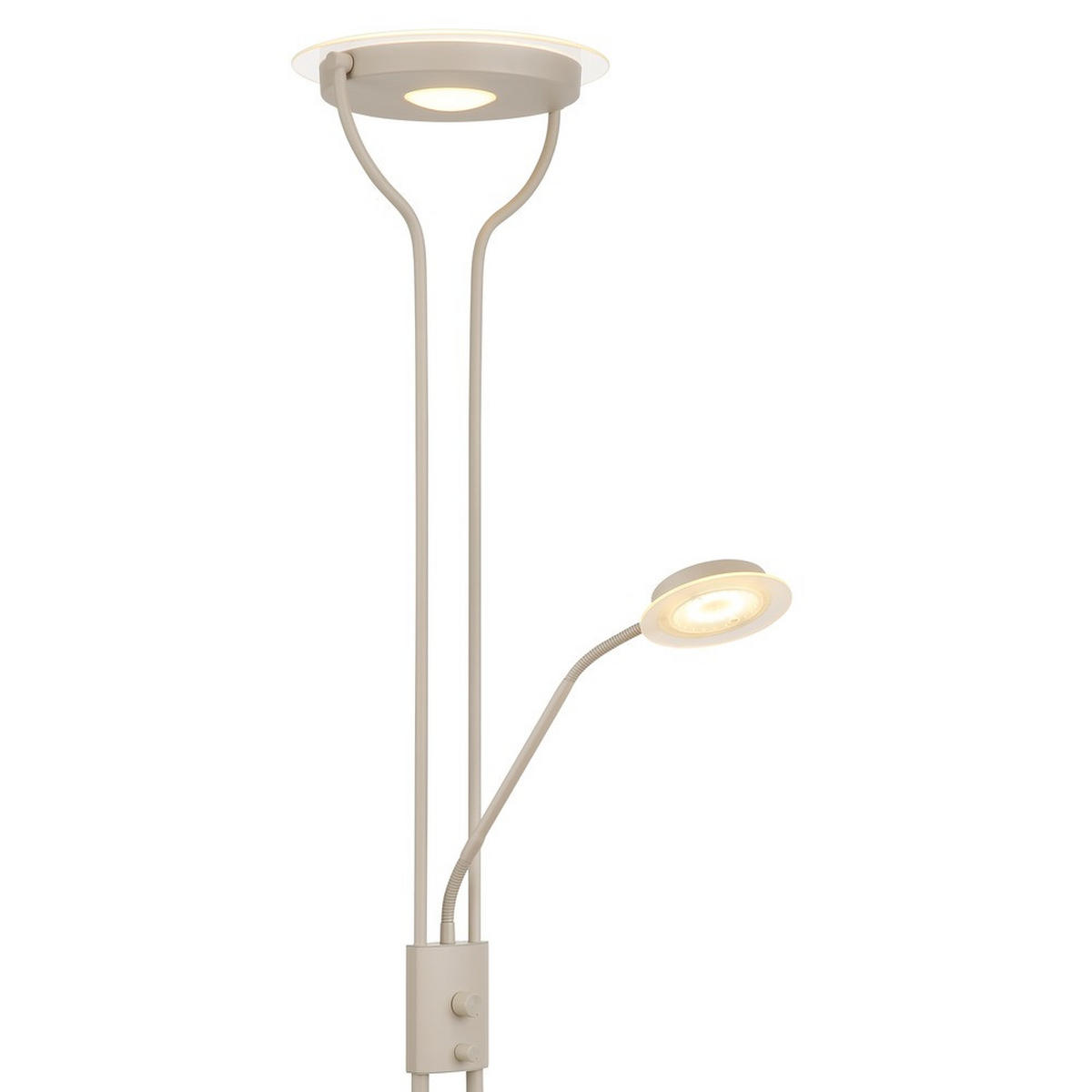 LED STEHLEUCHTE Briant Metall Glas Beige Dimmbar - Beige, Glas (28/25.5/180cm) - Globo Lighting