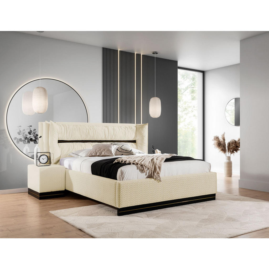 Thumbnail - Fun Möbel Polsterbett, Creme, Textil, 140x200 cm, Schlafzimmer, Betten, Polsterbetten