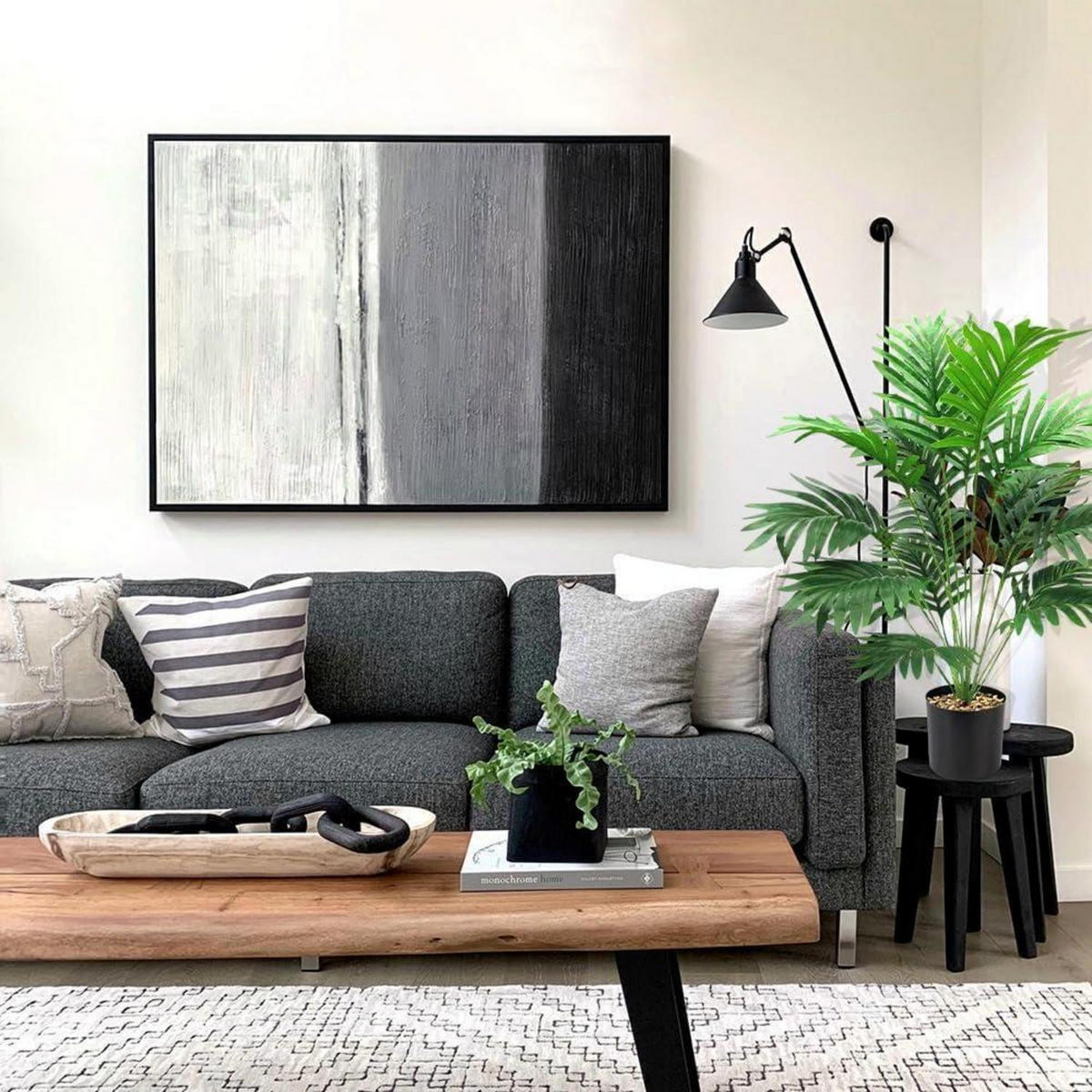KUNSTPFLANZEN Set 2-teilig Palme 80 cm - Grün, Kunststoff (10cm)