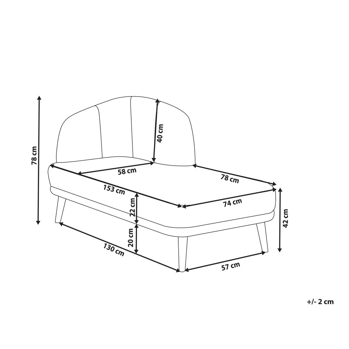 ČALOUNĚNÉ LEHÁTKO CHAISE LONGUE LEVOSTRANNÉ Látka Zlatohnědé Tanlay - zlatá/hnědá, textil (74/78/153cm) - Beliani