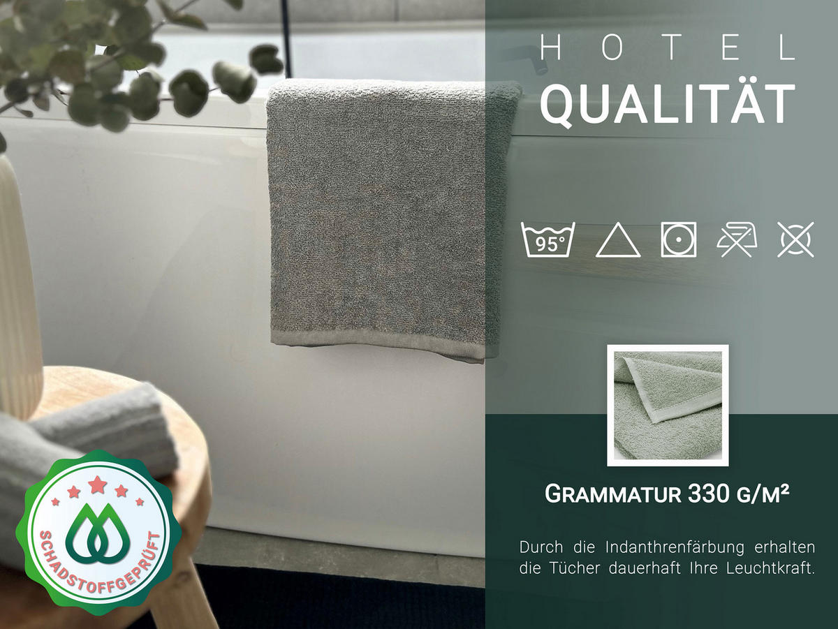 HANDTÜCHER, 10er-Set, 50x100 cm, 80% Baumwolle, 20% Polyester, Grau - Grau, Naturmaterialien (50/100cm) - Zollner