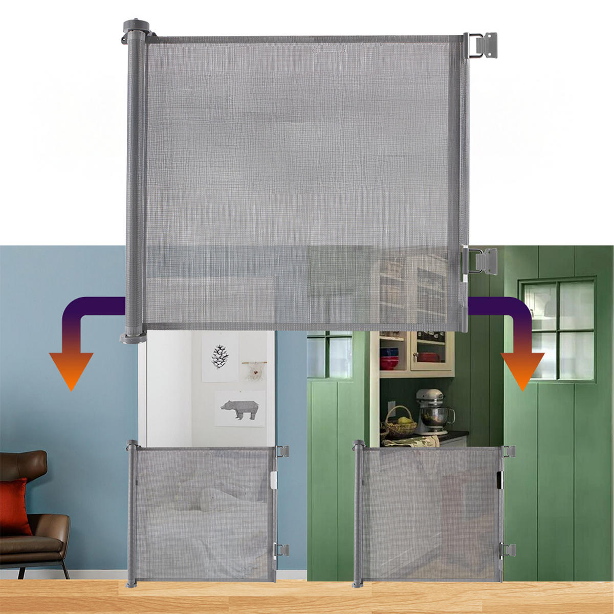 TÜRSCHUTZGITTER - Grau, Kunststoff/Metall (150/1cm) - Relaxdays