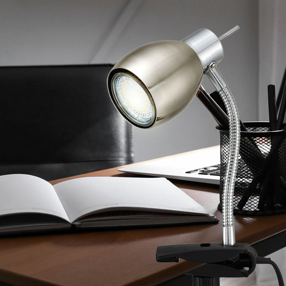 LED KLEMMLEUCHTE Flexo Metall Silber - Silberfarben, Metall (12/12/17.5cm) - Briloner