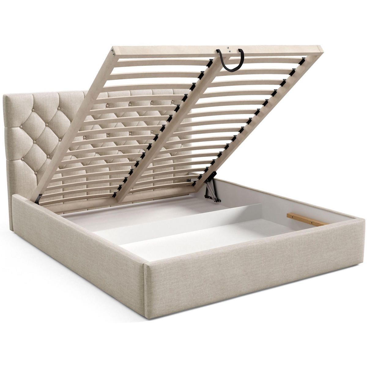 POLSTERBETT Aurevia Hellbeige Samtbezug 180x200 cm - Ecru, Textil (180/200cm) - Selsey