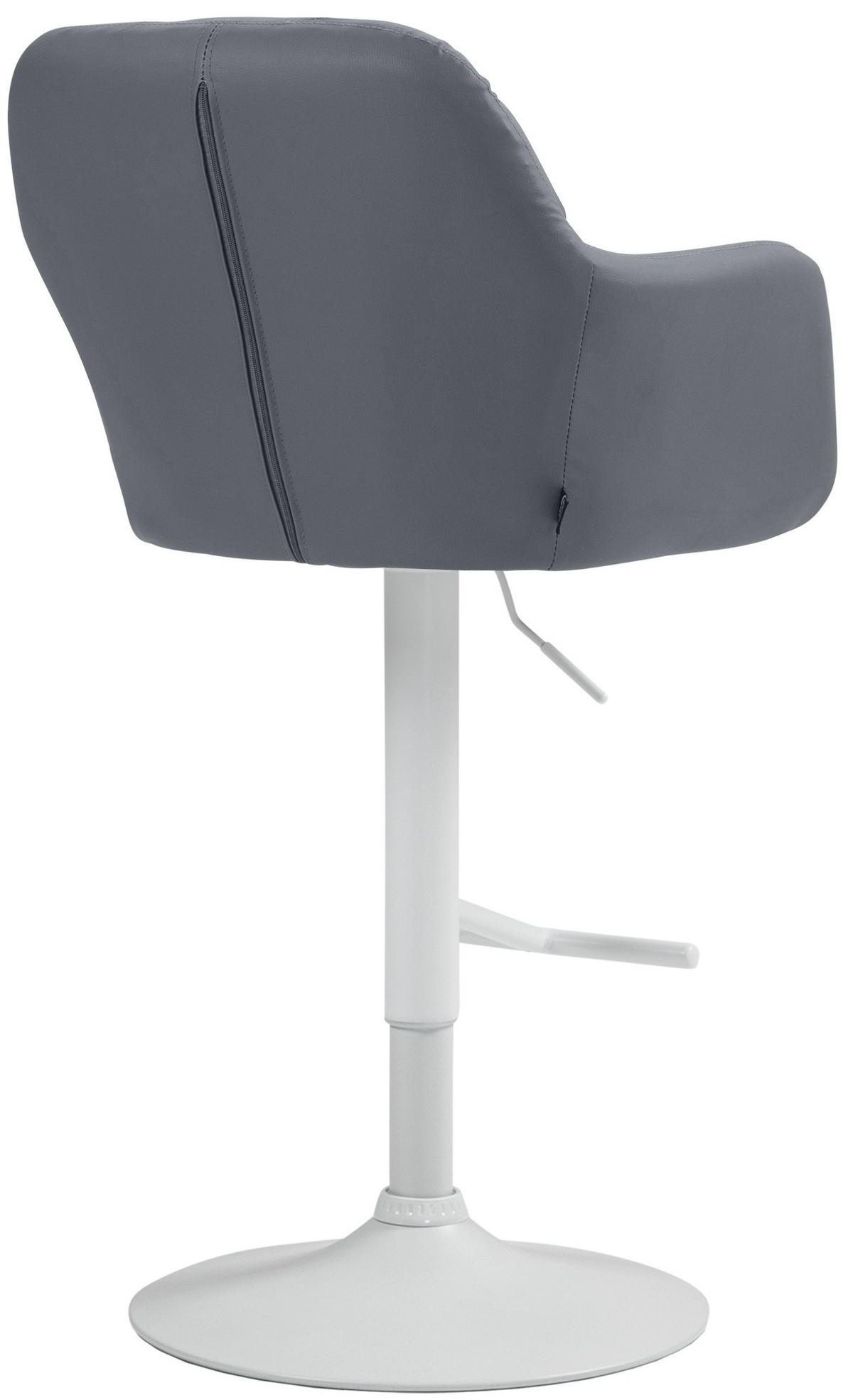 BARHOCKER Lederlook grau - Weiß/Grau, Textil (57/97/59cm) - CLP