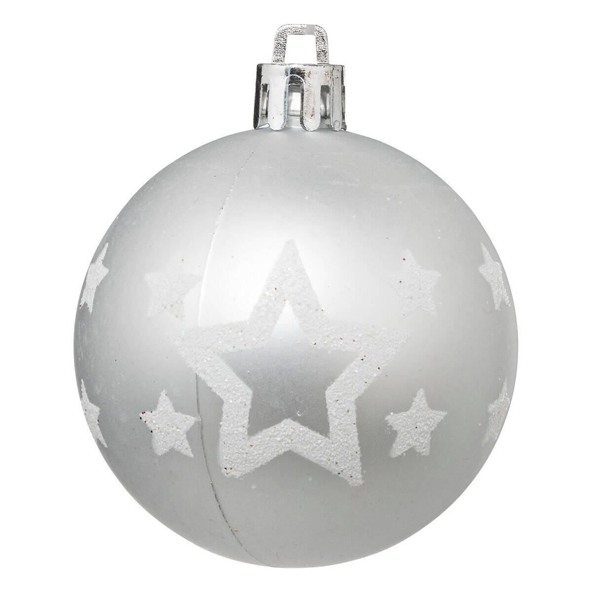 WEIHNACHTSKUGELN Glitzer-Muster Ø 6 cm - Silberfarben, Kunststoff (6/7.2/6cm) - Atmosphera Createur d´interieur