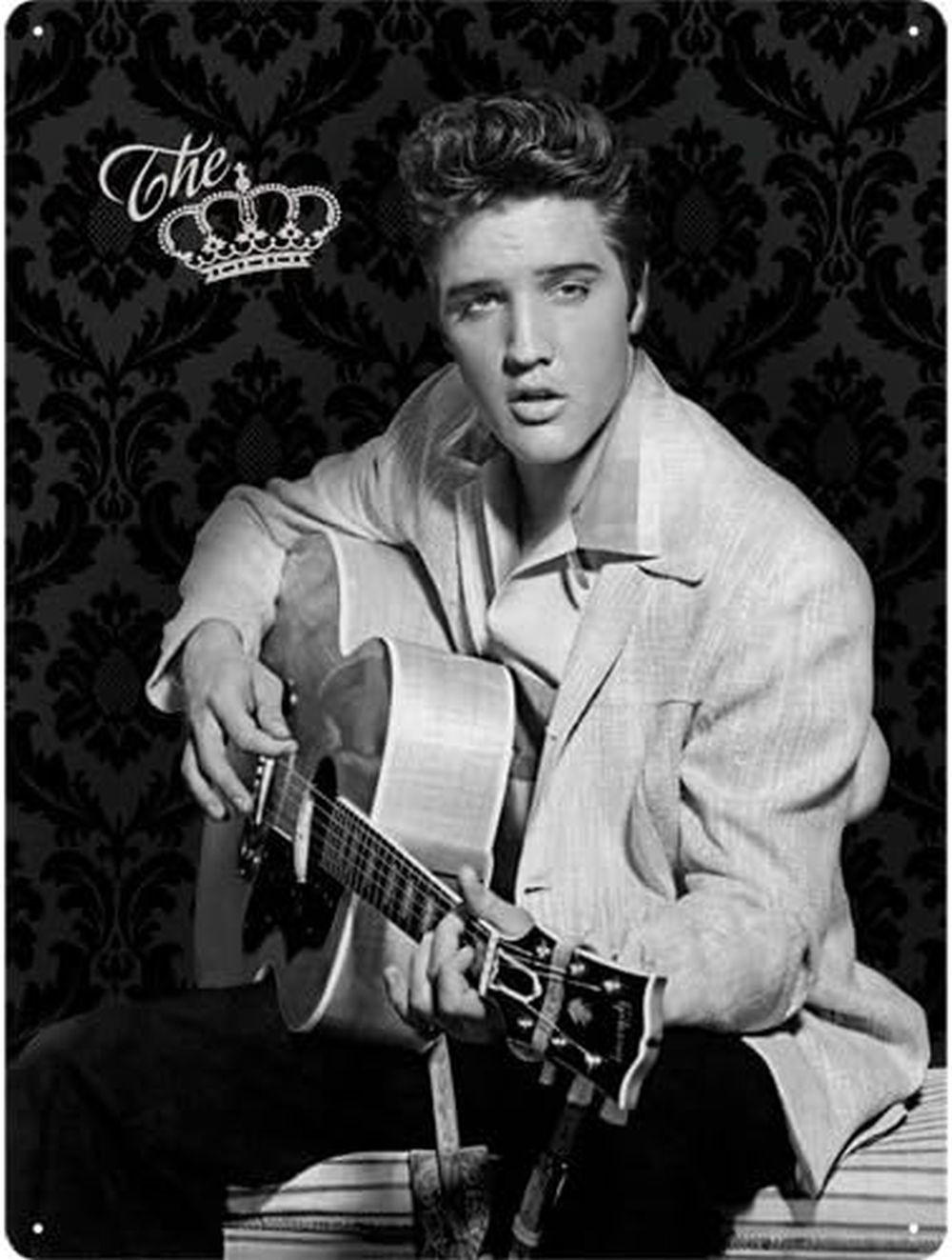 BLECHSCHILD 30/40 cm CelebritiesThe King - Multicolor, Metall (30/40/0.2cm) - Nostalgic-Art