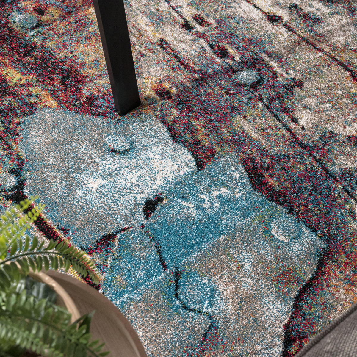 KURZFLORTEPPICH, in Holzdielen-Optik, Mehrfarbig, 120 x 170 cm - Multicolor, Textil (120/170cm) - KADIMA DESIGN