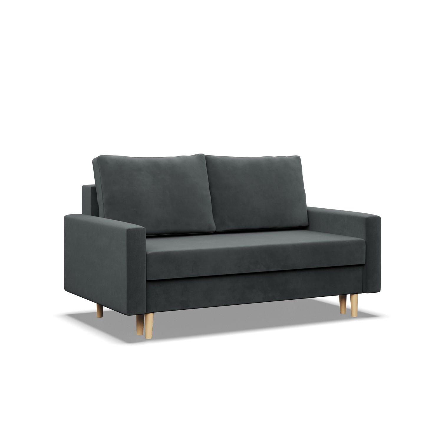 SOFA 2-SITZER MIT SCHLAFFUNKTION BLANK, Dunkelgrau - Grau, Textil (152/92/92cm)