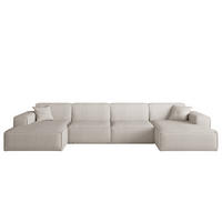 WOHNLANDSCHAFT Celes Premium In Scala - Beige, Holzwerkstoff/Textil (379/73/165cm) - Fun Möbel