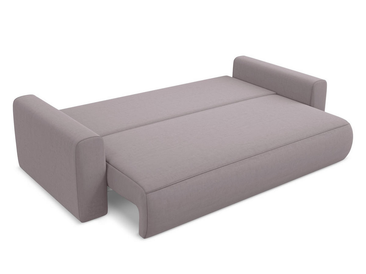 3-SITZER SOFA mit Schlaffunktion Samt Stoff Violett - Lila/Flieder, Kunststoff/Textil (238/82/105cm) - Makamii