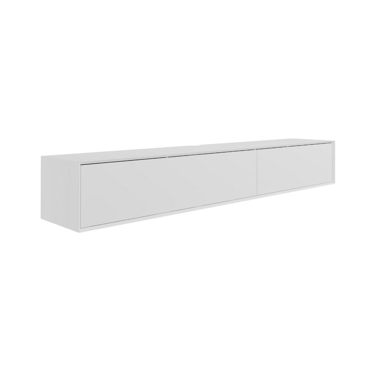 LOWBOARD mit 2 Abattants 43/240/36 cm - Weiß, Holzwerkstoff (43/36/47cm) - Calicosy