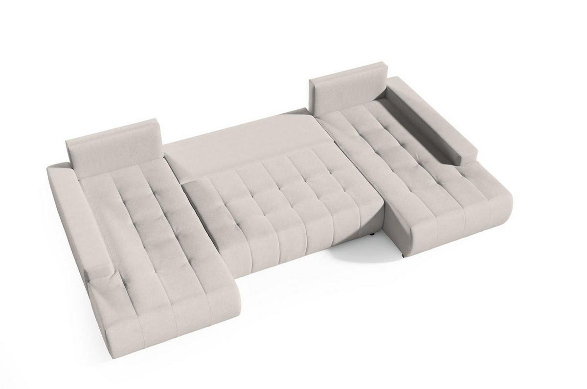ECKSOFA U-Form für Wohnzimmer MONA Beige - Beige, Holzwerkstoff (350/85/185cm) - Compleo24